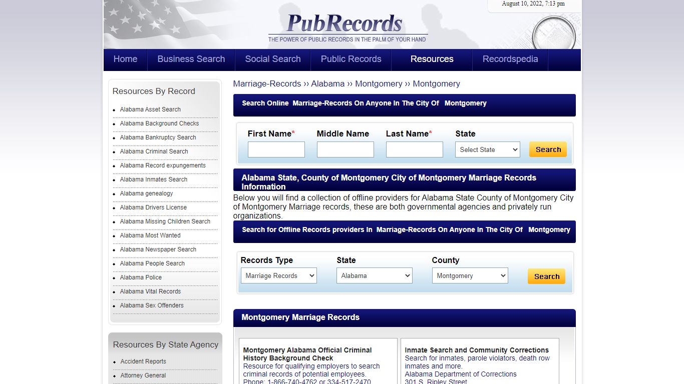 Montgomery, Montgomery County, Alabama Marriage Records